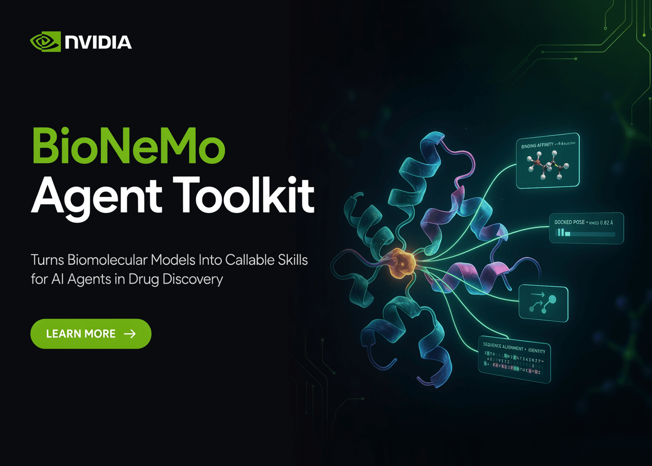 NVIDIA BioNeMo Agent Toolkit Turns Biomolecular Models Into Callable Skills for AI Agents in Drug Discovery